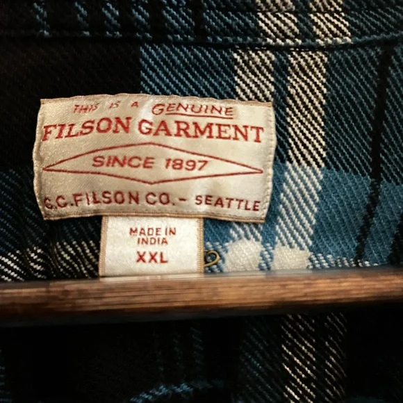 FILSON ALASKAN GUIDE FLANNEL PLAID SHIRT SIZE XXL - Picture 2 of 4